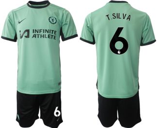 Novo prodajo Moški Nogometni dresi kompleti Chelsea Tretji 2023 2024 Thiago Silva 6