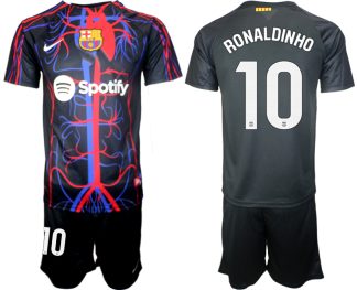Poceni Moški Nogometni dresi kompleti Patta x FC Barcelona 2023-2024 Ronaldinho 10