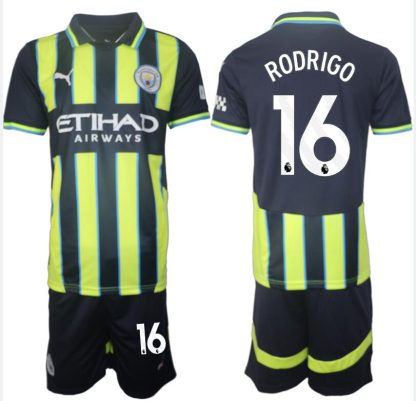 Moški Nogometni dresi Kompleti Manchester City Gostujoči 2024-2025 Rodrigo 16