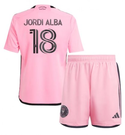 Poceni Otroški Nogometni dresi kompleti Jordi Alba 18 Inter Miami CF Domači 2024 2025