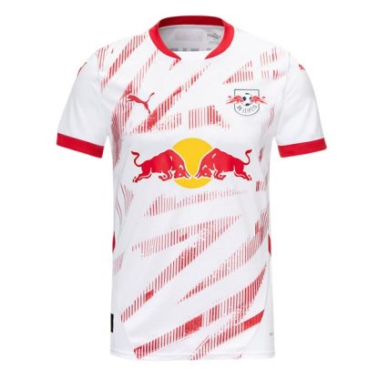Prodajo Moški Nogometni dresi RB Leipzig Domači 2024-25 bela rdeča Lutsharel Geertruida 3