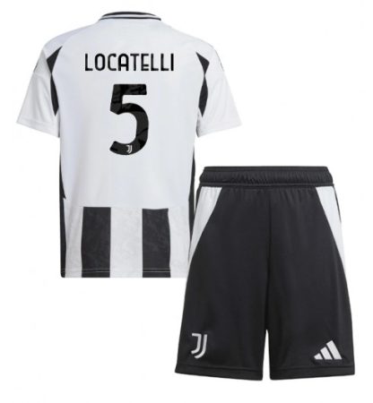 Poceni Nogometni dresi kompleti za otroke Juventus Domači 2024-25 Manuel Locatelli 5