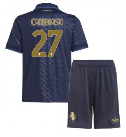 Najcenejši Otroški Nogometni dresi kompleti Juventus Tretji 2024-25 Andrea Cambiaso 27