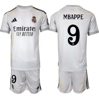 Moški Nogometni Dresi kompleti Real Madrid Domači 2025-26 Kylian Mbappé 9