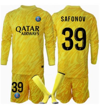 Kupiti Otroški Nogometni Dresi za otroke Paris Saint-Germain PSG Vratar Tretji 2024-25 Matvei Safonov 39