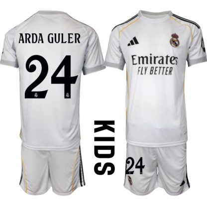 Arda Guler 24 Otroški Nogometni dresi Kompleti za otroke Real Madrid Domači 2025-26