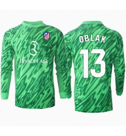 Nogometni Dresi Atletico Madrid Vratar Gostujoči 2024-25 Moški zelena Dolgi rokavi Jan Oblak 13
