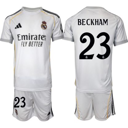 Prodajo Moški Nogometni Dresi kompleti Real Madrid Domači 2025-26 David Beckham 23