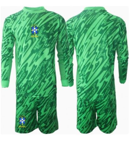 Otroški Nogometni dresi Brazilija Vratar Domači Copa America 2024 z lastnim tiskom