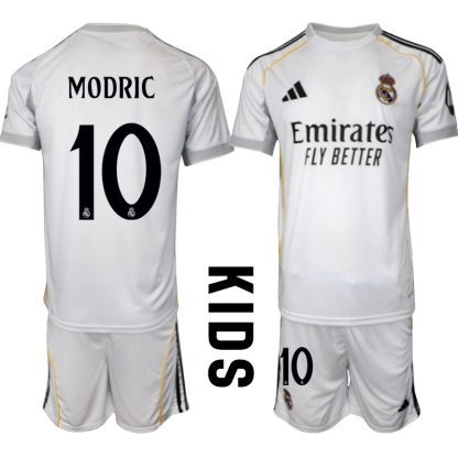 Otroški Nogometni dresi Kompleti Real Madrid Domači 2025-26 tisk Luka Modric 10