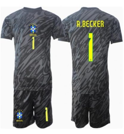 Otroški Nogometni dresi kompleti Brazilija Vratar Gostujoči Copa America 2024 Alisson Becker 1
