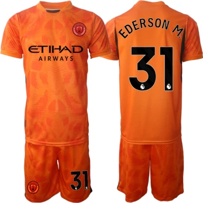 Najcenejši Otroški Nogometni dresi kompleti Manchester City Vratar 2024-25 Ederson M. 31