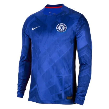 Poceni Nogometni dresi Chelsea Domači 2025-26 Moški Dolgi Rokav