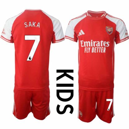 Otroški Nogometni dresi z imenom Bukayo Saka 7 Arsenal Domači 2025-26
