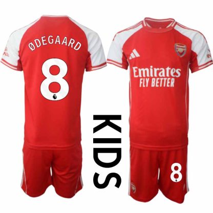 Otroški Nogometni dresi z imenom Martin Ødegaard 8 Arsenal Domači 2025-26