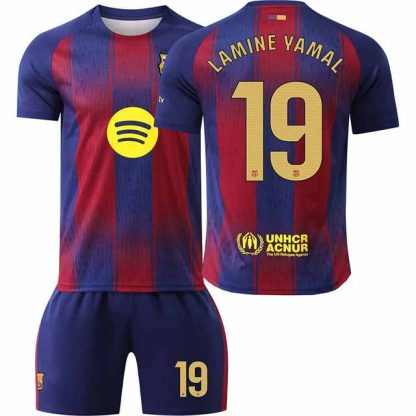 Otroški Nogometni dresi FC Barcelona Domači 2025-26 z imenom Lamine Yamal 19