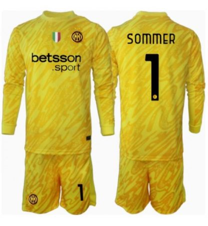 Poceni Nogometni dresi za otroke Inter Milan Vratar Gostujoči 2024-25 Yann Sommer 1