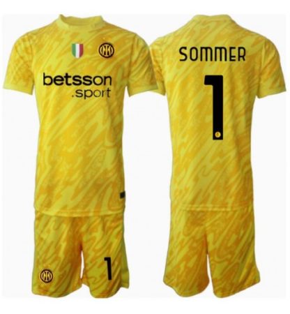 Prodajo Novi Otroški Nogometni dresi Inter Milan Vratar Gostujoči 2024-25 Yann Sommer 1