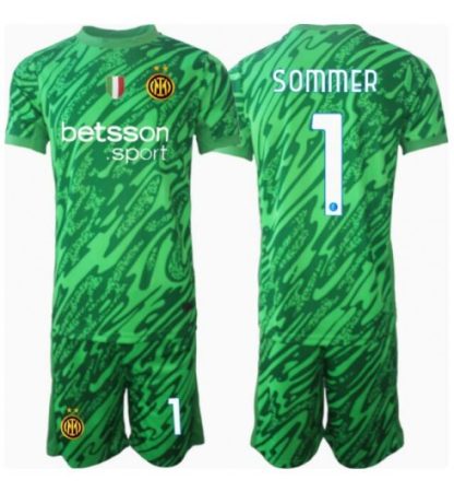 Otroški Nogometni dresi za otroke Inter Milan Vratar Domači 2024-25 Yann Sommer 1