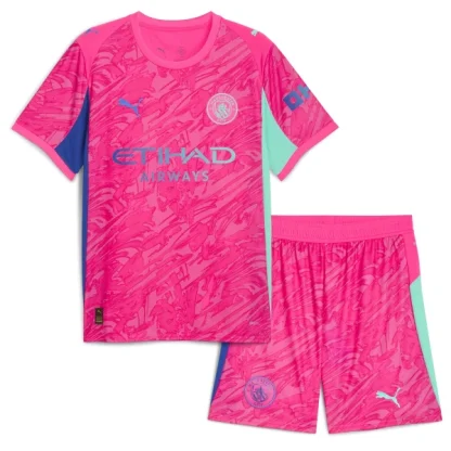 Poceni Otroški Nogometni dresi Manchester City Vratar 2025-26 Rosa