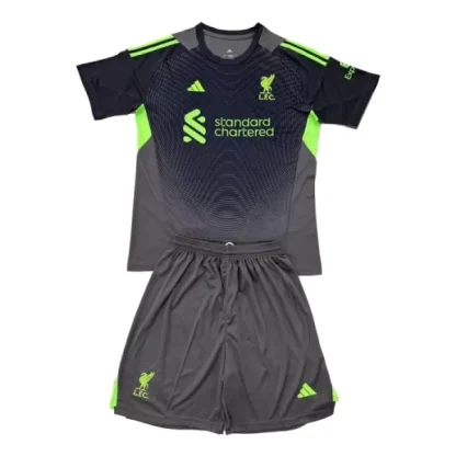 Otroški Nogometni dresi Liverpool Vratar 2025-26 Kratek Rokav (+ Kratke hlače)
