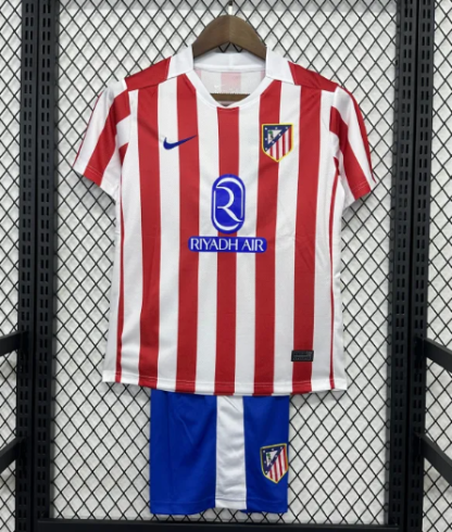 Otroški Nogometni Dresi kompleti Atletico Madrid Domači 2025-26 z lastnim imenom