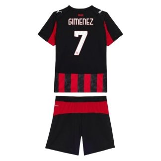 Poceni Otroški Nogometni dresi AC Milan Domači 2025/26 tisk Santiago Giménez 7