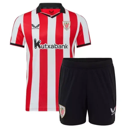 Poceni Otroški Nogometni dresi kompleti Athletic Bilbao Domači 2025-26 z imenom