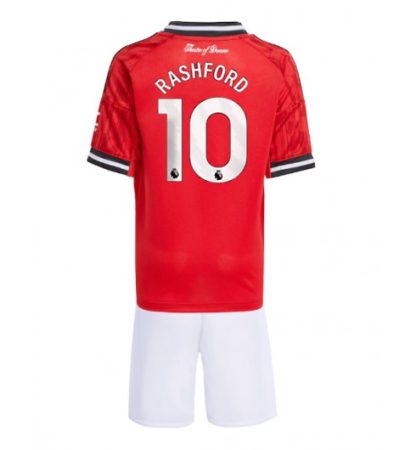 Nogometni dresi kompleti Manchester United Domači 2025-26 Otroški Marcus Rashford 10