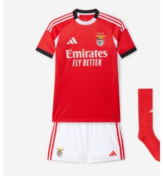 Otroški Nogometni dresi kompleti za otroke Benfica Domači 2025-26 rdeča bela