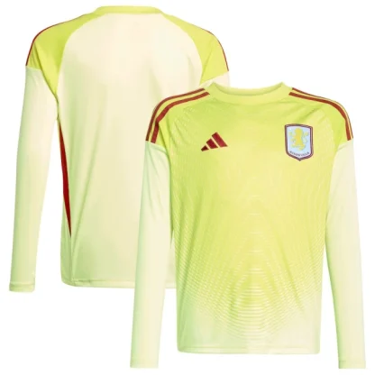 Poceni Nogometni dresi Aston Villa Vratar 2025-26 Moški Dolgi Rokav