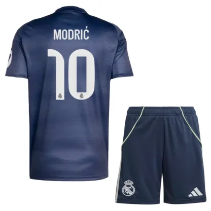 Otroški Nogometni dresi Real Madrid Gostujoči 2025-26 tisk Luka Modric 10