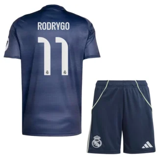 Nogometni dresi kompleti za otroke Real Madrid Gostujoči 2025-26 Rodrygo Goes 11