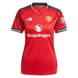 Ženski Nogometni Dres Manchester United Domači 2025-26 rdeča Kratek Rokav
