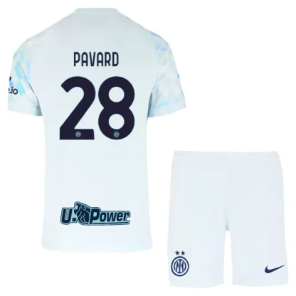 Nogometni dresi za otroke kompleti Juventus Gostujoči 2025-26 Benjamin Pavard 28