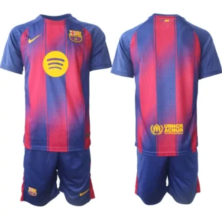 Poceni Nogometni dresi FC Barcelona Domači 2025-26 Moški kompleti