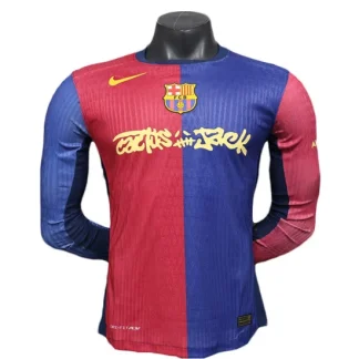 Poceni Nogometni dresi FC Barcelona Travis Scott 2024-25 Moški Dolgi Rokav