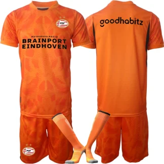 Otroški Nogometni dresi Kompleti PSV Eindhoven Vratar 2024-25 oranžna