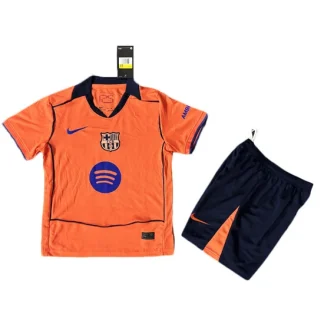 Nogometni Dres komplet za otroke FC Barcelona Tretji 2025-26 oranžna