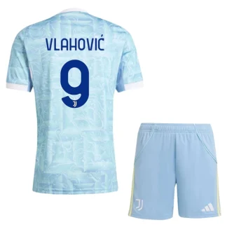Otroški Dresi kompleti Juventus Gostujoči 2025-26 Dusan Vlahovic 9