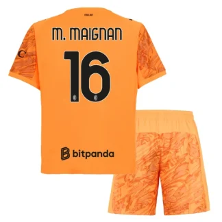 Otroški Nogometni Dresi AC Milan Vratar 2025-26 Oranžna Mike Maignan 16