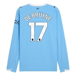 Nogometni dresi Manchester City Domači 2025-26 Dolgi Rokav tisk Kevin de Bruyne 17