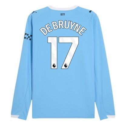 Nogometni dresi Manchester City Domači 2025-26 Dolgi Rokav tisk Kevin de Bruyne 17