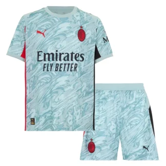 Poceni Otroški Nogometni Dresi komplet AC Milan Vratar 2025-26 Modra