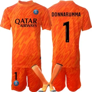 Otroški Nogometni Dresi Kompleti Paris Saint-Germain PSG Vratar 2024-25 Gianluigi Donnarumma 1