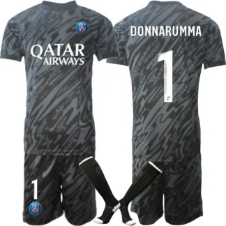 Otroški Nogometni Dresi Kompleti Paris Saint-Germain PSG Vratar 2024-25 črna Gianluigi Donnarumma 1