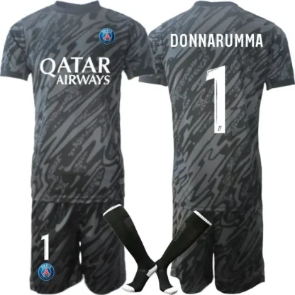 Otroški Nogometni Dresi Kompleti Paris Saint-Germain PSG Vratar 2024-25 črna Gianluigi Donnarumma 1