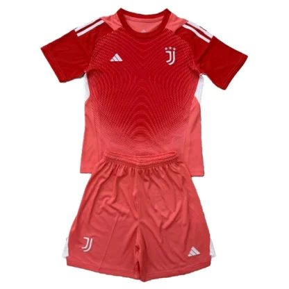 Otroški Nogometni Dresi kompleti Juventus Vratar 2025-26 Rdeča z lastnim tiskom