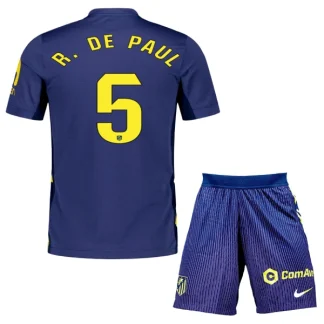 Otroški Dresi kompleti Atletico Madrid Gostujoči 2025-26 Rodrigo De Paul 5
