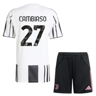 Otroški Dresi Juventus Domači 2025-26 z imenom Andrea Cambiaso 27